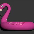 Pink Flamingo Shaped Inflatable Swim Ring for Summer Pool Water Activities