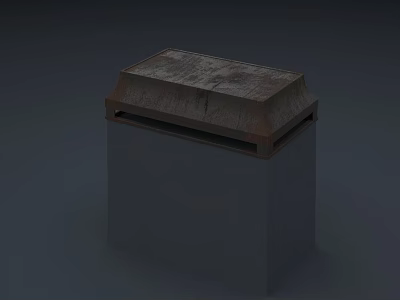 Functional Desk With Wooden Top And Dark Cabinet Modern Design Structure 3d model
