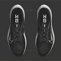 Black Running Shoes with White Sole Lightweight Breathable Mesh Athletic Design