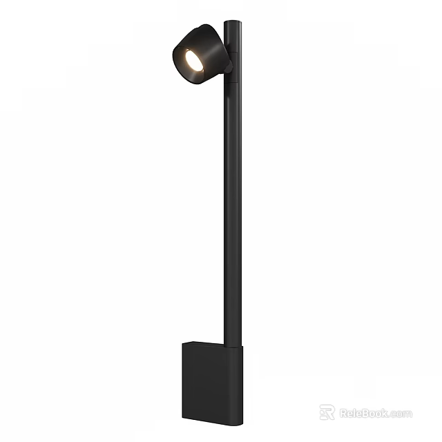 Modern Black Indoor Wall Lamp With Sleek Vertical Structure And Warm Illumination 3d model