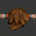3D Cartoon Child With Brown Hair Blue Eyes Red Jacket Green Pants Arms Outstretched