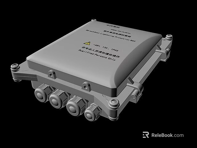 Tech Exhibition Hall Featuring Advanced Industrial Electronic Control Device With Metal Casing And Multiple Interfaces 3d model 