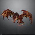 Red Dragon With Spread Red And Orange Wings In 3D Rendering 3d model