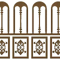 Gypsum Molding Decorative Designs with Arched and Square Intricate Patterns