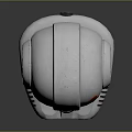 Futuristic White Helmet With Red Circular Accents Side Components And Bottom Breathing Tubes