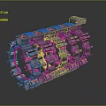 Complex Industrial Mechanical Structure Featuring Metal Components And Engineering Framework Design