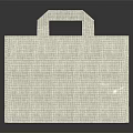 Light Beige Paper Shopping Bag With Handheld Handle And Woven Texture