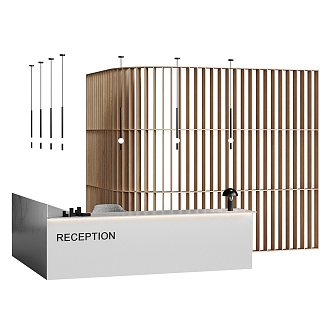 Office reception background wall 3d model