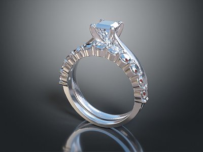 Modern Ring Diamond Ring Gem Ring Women's Ring 3d model