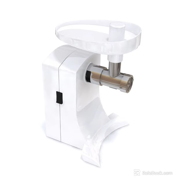 White Electric Meat Grinder With Stainless Steel Parts For Home Kitchen Use 3d model 