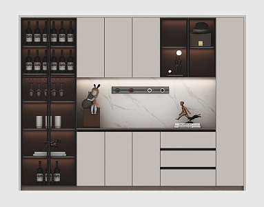 Light Luxury Sideboard 3d model