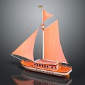 Modern Sailing Cartoon Sailing 3d model