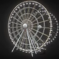 Ferris Wheel Amusement Equipment With White Hub Metal Frame LED Lights And Passenger Cabins