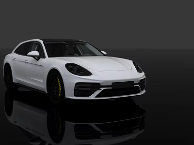 White Premium Sedan With Black Roof Sleek Profile And Sporty Front Fascia Design 3d model