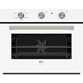 Stainless Steel Kitchen Oven With Three Control Knobs And Glass Door Design