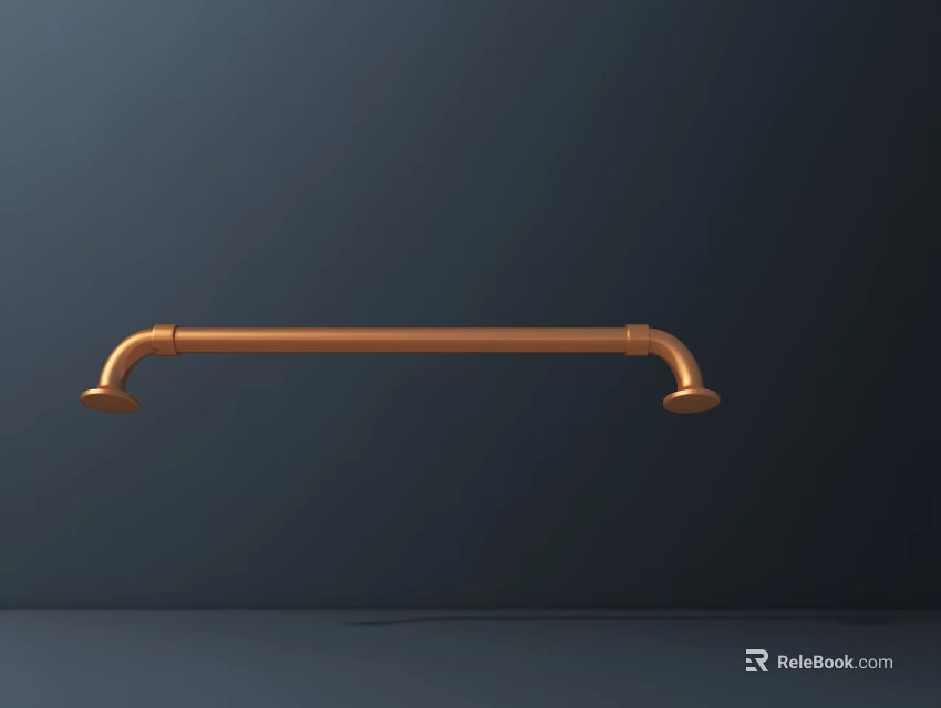 Modern Copper Long Strip Desk Lamp with Sleek Design for Home Office Lighting 3d model 