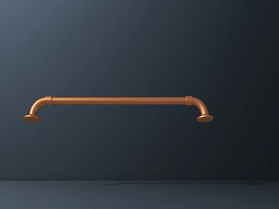 Modern Copper Long Strip Desk Lamp with Sleek Design for Home Office Lighting 3d model