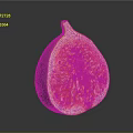 Fresh Cut Open Fig Showing Vibrant Red Pulp And Tiny Seeds Inside 3d model