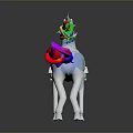 Unicorn Themed Decorative Furniture With Rainbow Mane Tail And Mechanical Leg Details