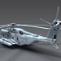 US Marines Military Helicopter Featuring Detailed Rotor Blades And Gray Fuselage Design