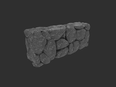 Versatile Rustic Natural Stone Wall With Irregular Textured Stones For Interior And Exterior 3d model