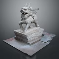 Standing Stone Mythical Lion Statue With Intricate Base And Detailed Carvings
