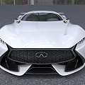 White Modern Sports Car With Aerodynamic Body And Futuristic Look