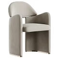 Modern Beige Upholstered Leisure Chair With Stylish Armrests And Comfortable Design 3d model