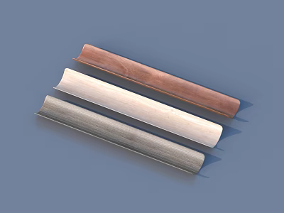 Three Colored Decorative Strips In Brown Beige And Gray For Furniture Decoration 3d model