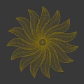 Decorative Modern Spiral Wall Decor With Metallic Radiating Petals And Grid Texture