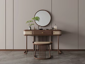 New Chinese Dressing Table Dressing Table Dressing Table Dressing Table Small Stool Makeup Stool Sitting Pier 3d model