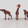 3D Giraffe Model With Brown White Spots Standing In Realistic Pose