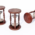 Vintage Wooden Hourglass Three-Piece Decorative Ornament Set For Home Tabletop Decoration