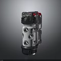 Mechanical Weapon Device With Metal Structure Red Component And Multiple Holes