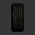 Black Car Tire With Stylish Alloy Wheel Rim And Tread Pattern