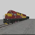 Red And Yellow Train Locomotive With China Sea Shenhua Logos On Railway Track