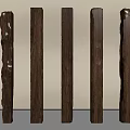 Wooden Pillars With Different Textures On Light Background For Interior Design 3d model