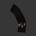 Curved Racing Track With Multiple Race Cars Yellow Guardrails And Lane Markings