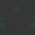 Modern Coffee Table With Transparent Glass Top And Ribbed Column Legs Design