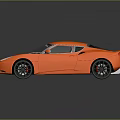 Orange Sports Car with Modern Sleek Design Black Rims and Reflective Surface