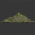 Square Shaped 3D Terrain Model With Green Vegetation And Rocky Texture 3d model