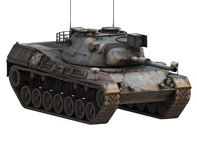 Vintage Military Tank With Weathered Surface Tracks Turret And Antenna 3d model