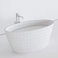 Modern White Freestanding Bathtub With Chrome Faucet And Clear Water In Bathroom Design