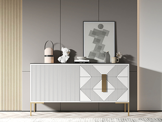 Light Luxury Side Cabinet 3d model