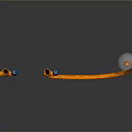 Orange Flexible Medical Tubing With Transparent Balloon Tip And Connectors