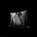 Tech Exhibition Hall Interior Featuring Modern Geometric Patterns And Black White Gray Design