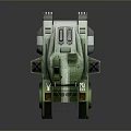Green Military Tank With White Stripes Modern Armor And Front Cannon Design