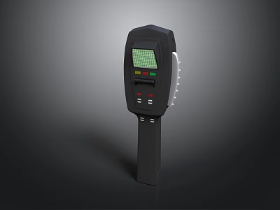 Handheld Black Weapon Device With Digital Screen And Control Buttons 3d model