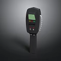 Handheld Black Weapon Device With Digital Screen And Control Buttons