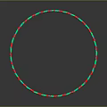 Glowing Red And Green Neon Hula Hoop With Circular Light Design